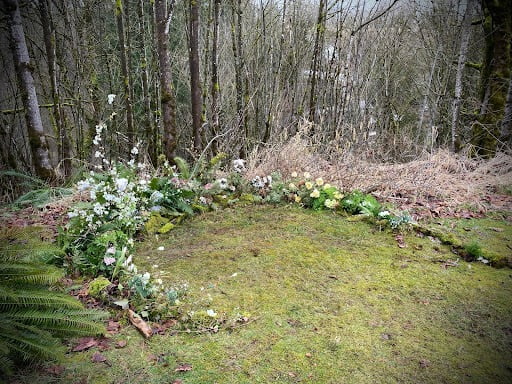 Ceremony nest wedding floral arrangement