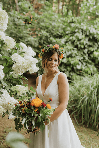 Bride with bouquet