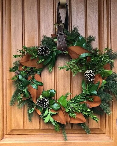 Holiday Winter Wreath on a door