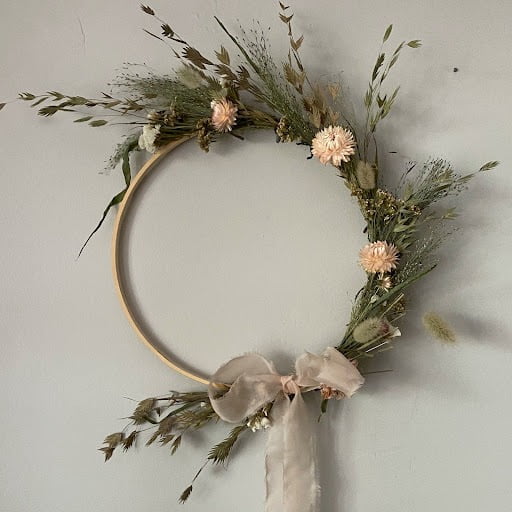 Dried Flower Wreath - Champagne colour scheme