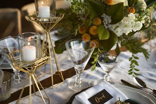 Winter wedding table display