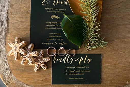 Winter wedding details